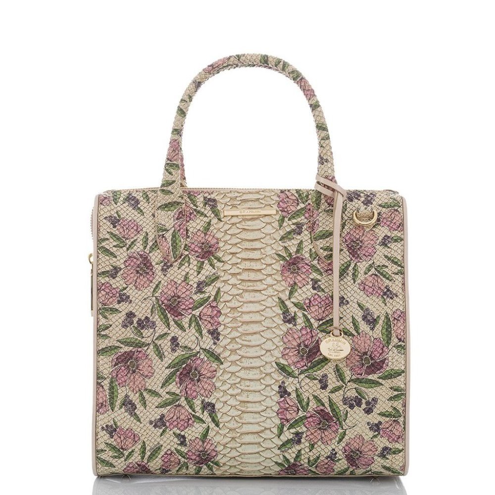 NWT BRAHMIN LABYRINTH CAROLINE FLORAL SATCHEL BAG